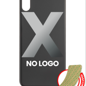 iPhone X Back Glass Replacement < No logo / Large Camera Hole > Space Gray