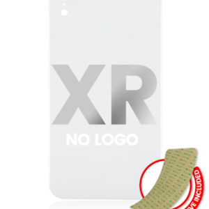 iPhone XR Back Glass Replacement < No logo / Large Camera Hole > White