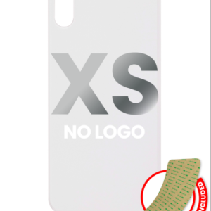 iPhone XS Back Glass Replacement < No logo / Large Camera Hole > White