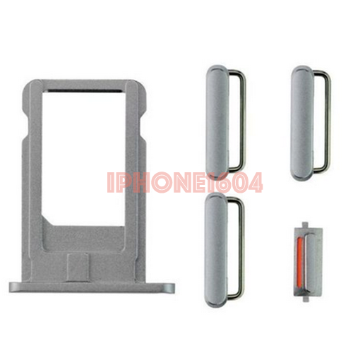 iPhone 6 Sim Tray with Button Set - Grey - Image 2