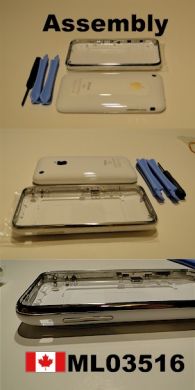 iPhone 3GS 16GB Housing With Chrome Bezel and Volume Button – White