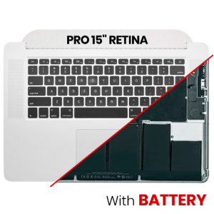Top Case Assembly With Battery And Keyboard Compatible For MacBook Pro 15" Retina (A1398 / Mid 2015) (US Keyboard) (Used OEM Pull: Grade A) Copy (Copy)